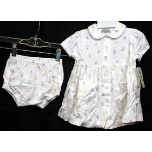 Carters Classics Baby Dress Set sz M 3-6 Months NWT White Floral Bloomers Shorts